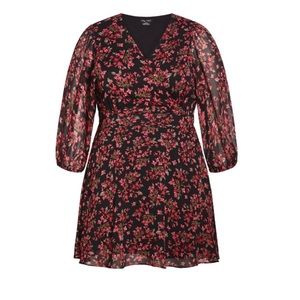 City chic floral dress with sleeves - NWT